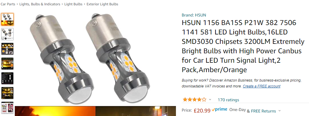 HSUN 1156 BA15S P21W 382 7506 1141 581 LED Light Bulbs,16LED SMD3030 Chipsets 3200LM Extremely Bright Bulbs with High Power Canbus for Car LED Turn Signal Light,2 Pack,Amber/Orange HSUN 1156 BA15S P21W 382 7506 1141 581 LED Light Bulbs,16LED SMD3030 Chipsets 3200LM Extremely Bright Bulbs with High Power Canbus for Car LED Turn Signal Light,2 Pack,Amber/Orange